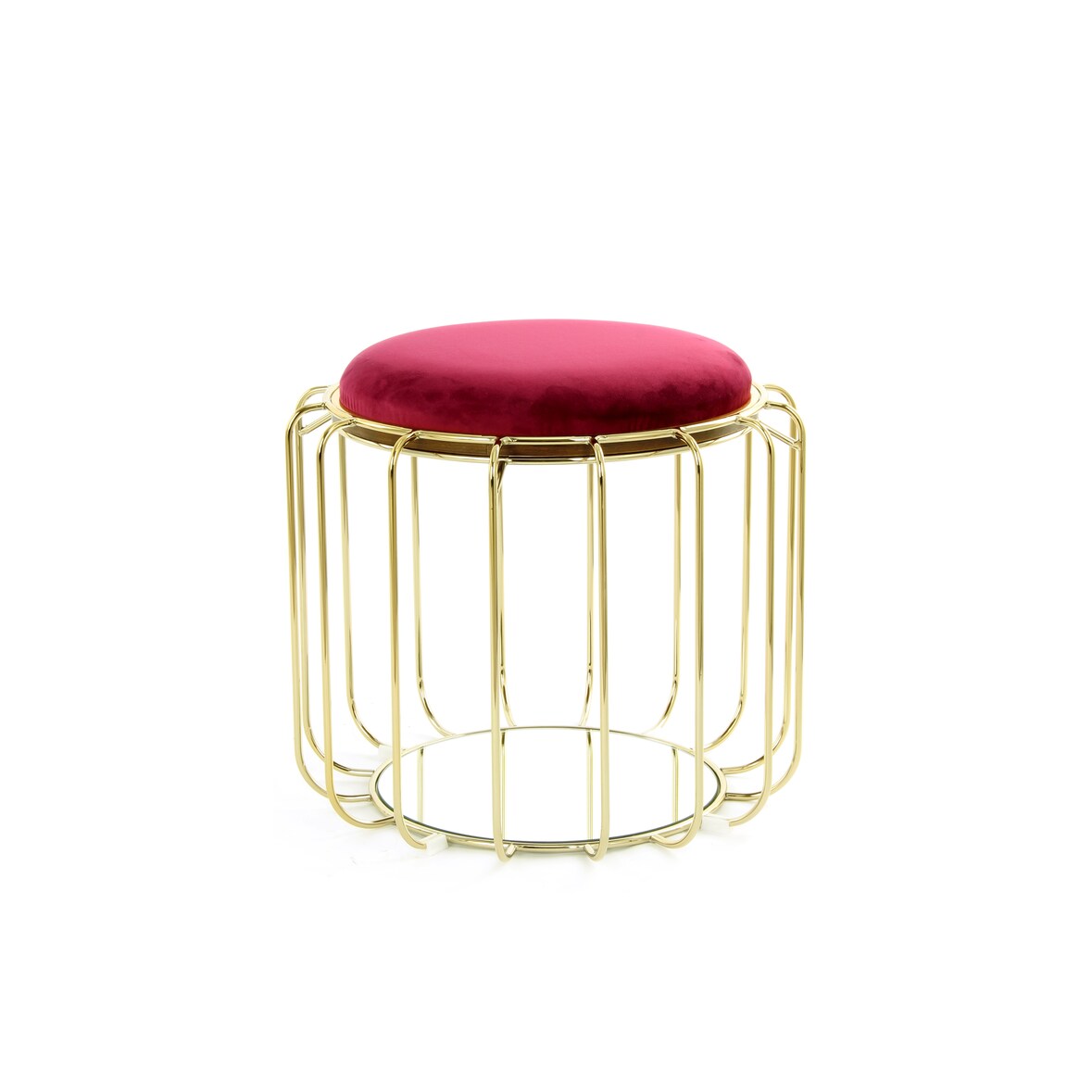 Kayoom Beistelltisch / Pouf Comfortable 110 Rot / Gold