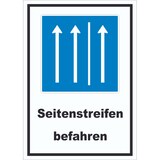 thumbnail of Schild Seitenstreifen befahren A4 Rückseite selbstklebend