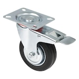 thumbnail of HMF 6790 Schwerlastrollen mit Bremse aus Vollgummi, 4 Stück, 100 mm, bis 280 kg, Schwarz