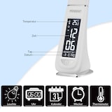 thumbnail of Monzana LED Schreibtischlampe mit Display Kalender Uhr Wecker Dimmbar Nachttischlampe Tischlampe Tischleuchte Weiß