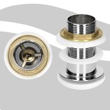 thumbnail of ML-Design Universal Ablaufgarnitur 1 1/4" ohne Überlauf – Pop-Up, Keramikdeckel Weiß/Edelstahl, inkl. Dichtungen