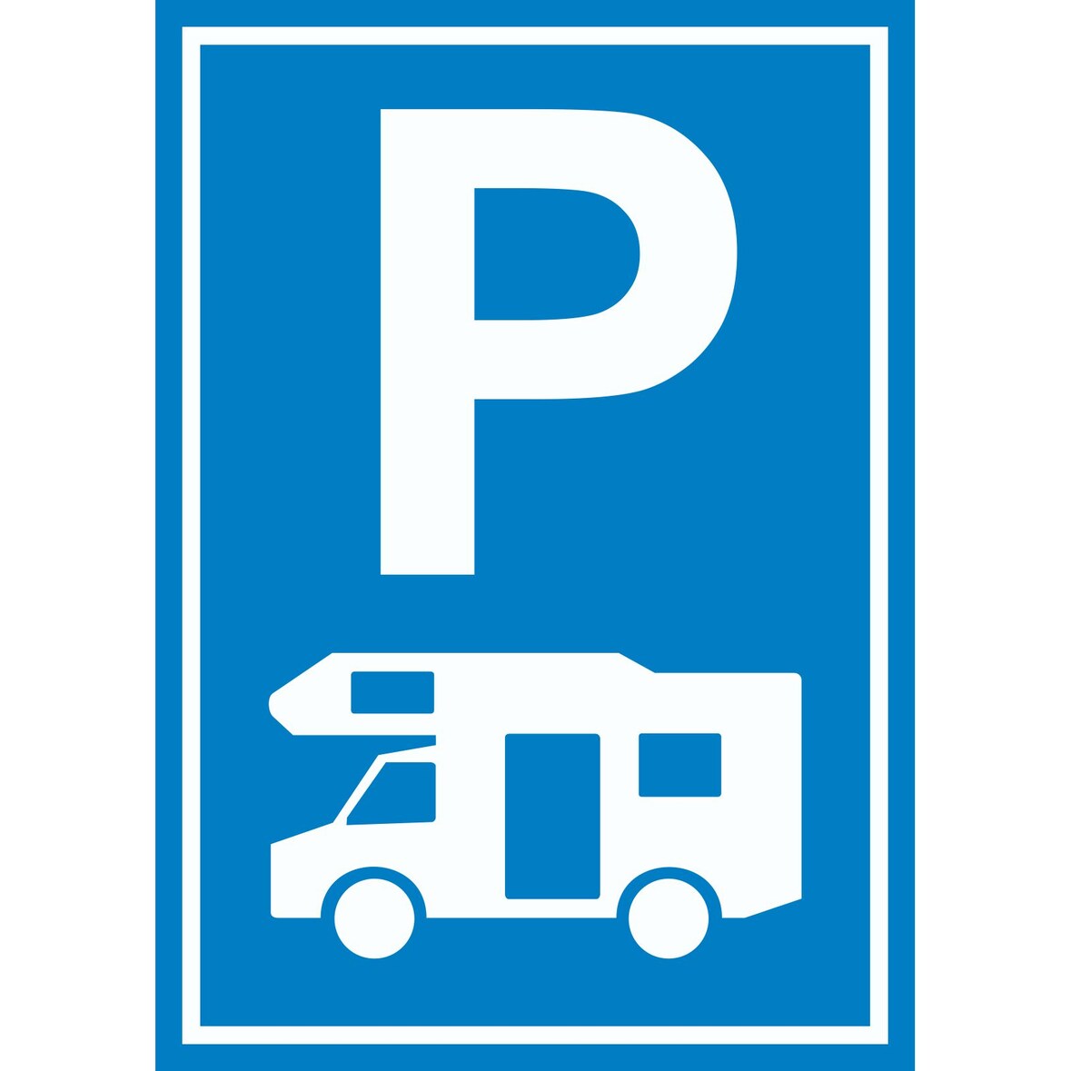 Wohnmobil Parkplatz Schild A0 Rückseite selbstklebend