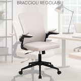 thumbnail of Ergonomischer Bürostuhl Drehsessel mit verstellbaren Armlehnen und höhenverstellbar, gepolstert, für Schreibtisch – Grau