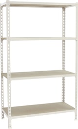 thumbnail of SimonRack Estantería Metálica, 1500x900x400 mm, 4 Alturas, Bandeja Madera, 150 kg de Punto Flexión, Blanco/Madera - Maderclick