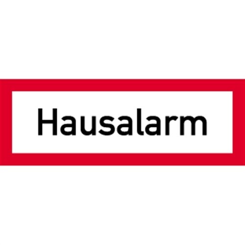 Schild Hausalarm, Kunststoff, 297x105 mm