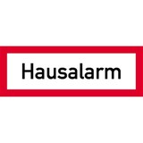 thumbnail of Schild Hausalarm, Kunststoff, 297x105 mm