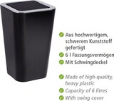 thumbnail of WENKO Schwingdeckeleimer Mod. Candy Black, 6 Liter