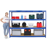 thumbnail of PROREGAL Mega Deal 3x Étagère charge lourde DINO | HxLxP 180x240x60cm | 450kg par niveau | Bleu | Lot d'étagères robustes de Garage Atelier Cave