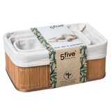thumbnail of FIVE - Set di 3 cestini decorativi in ​​bambù in beige