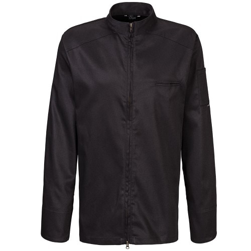 223 - Kochjacke langarm, 2-wege RV : schwarz 65% Polyester 35%Baumwolle 220 g/m² 5XL