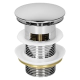 thumbnail of ML-Design Universal Ablaufgarnitur mit Überlauf, verchromtes Messing Pop-Up Click-Clack Ventil, Abflussgarnitur für Waschbecken, werkzeugloser Einbau