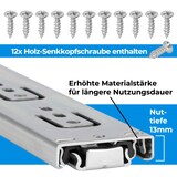thumbnail of Schubladenschienen 10 STÜCK VOLLAUSZUG Rollenauszug Teleskopschiene Schubladenauszug H 45 L 350 mm