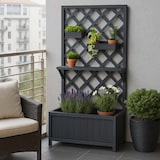 thumbnail of Canteiro elevado HWC-P68, plantador/caixa de flores treliça treliça suporte prateleira caixas suspensas madeira FSC® 135x70x30cm ~ cinzento antracite