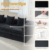 thumbnail of Merax Schlafsofa Modulares 3-Sitzer Sofa mit Seitentaschen – aus Chenille, beliebig kombinierbar, Schwarz