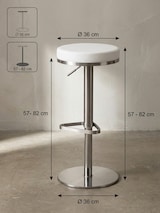 thumbnail of Barhocker WL1.294 Weiß Edelstahl höhenverstellbare Sitzhöhe 57 - 82 cm, Barstuhl Modern 360° Drehbar, Tresenhocker mit Standfuß, Design Bistrohocker