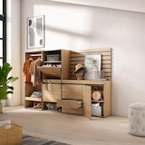 thumbnail of Scarpiera, Mobile Salvaspazio, 227x35x145cm, Camera da letto, Armadio Aperto, Cassettiera, Pannelli Decorativi, Rovere _ 458_31