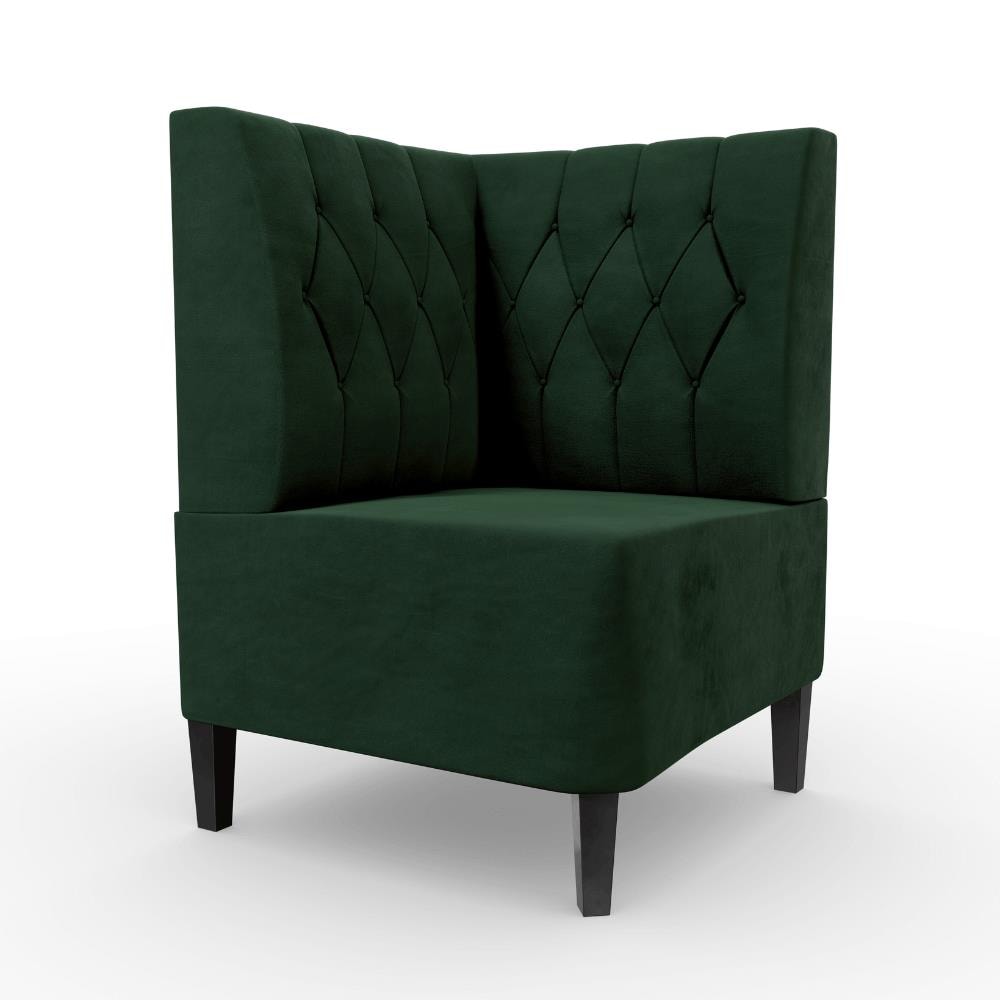 Gastro Eckbank Paris | 64x64 cm | Samtstoff in Grün | Diamant