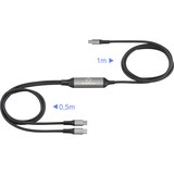 thumbnail of Renkforce USB-C® Y-Kabel USB 2.0 USB-C® Stecker 1.50 m Schwarz RF-6721084