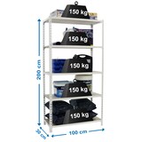 thumbnail of SimonRack Étagère Rangement 2000x1000x300 mm, 5 niveaux, plateaux en bois, charge 150 kg par niveau, Blanc - Maderclick