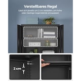 thumbnail of Aktenschrank aus Stahl 180 x 80 x 40 cm, 5 Ebenen, Mehrzweckschrank,  aus Pulverbeschichteter Stahl, Werkzeugschrank, verstellbare Ablagen, schwarz
