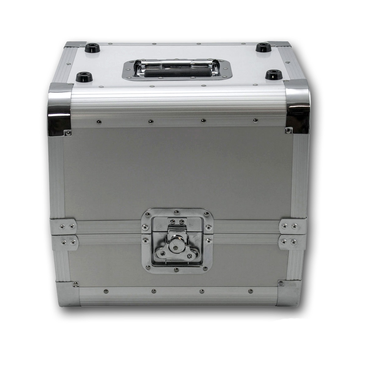 SATISFIRE LP Koffer PRO f. 80 Schallplatten Vinyl Plattencase 50:50 Split silber