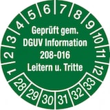 thumbnail of Dreifke® Prüfplakette ab 28 geprüft gem. DGUV Information 208-01 - 30 mm Folie selbstklebend, 10 St