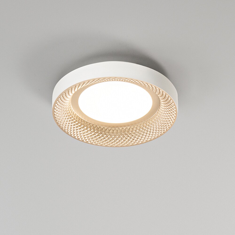 Plafon LED HIVE em metal dourado fosco 30W Perenz ø35cm