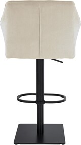 thumbnail of Barhocker SIHAR - Cord Creme 64x45x88 cm Schwarz | Barstuhl Mit Lehne Tresenhocker Tresenstuhl Kneipenhocker Kneipenstuhl