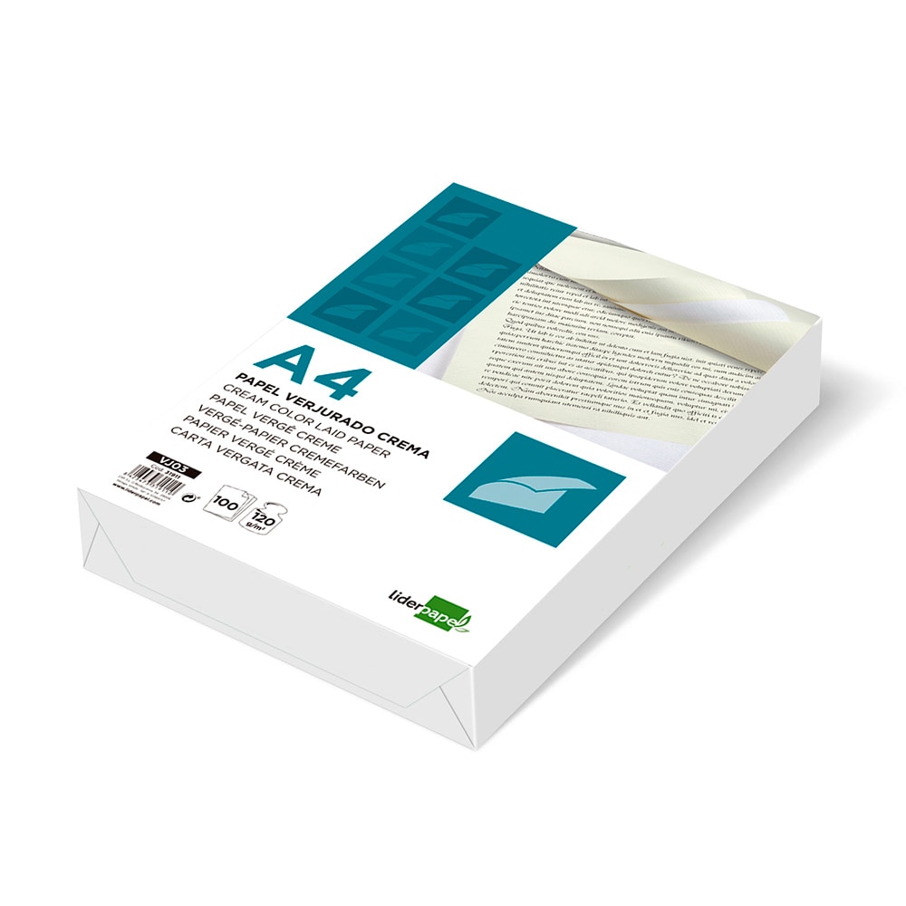 Papel Verjurado Liderpapel A4 120G/M2 Crema Paquete De 100 Hojas