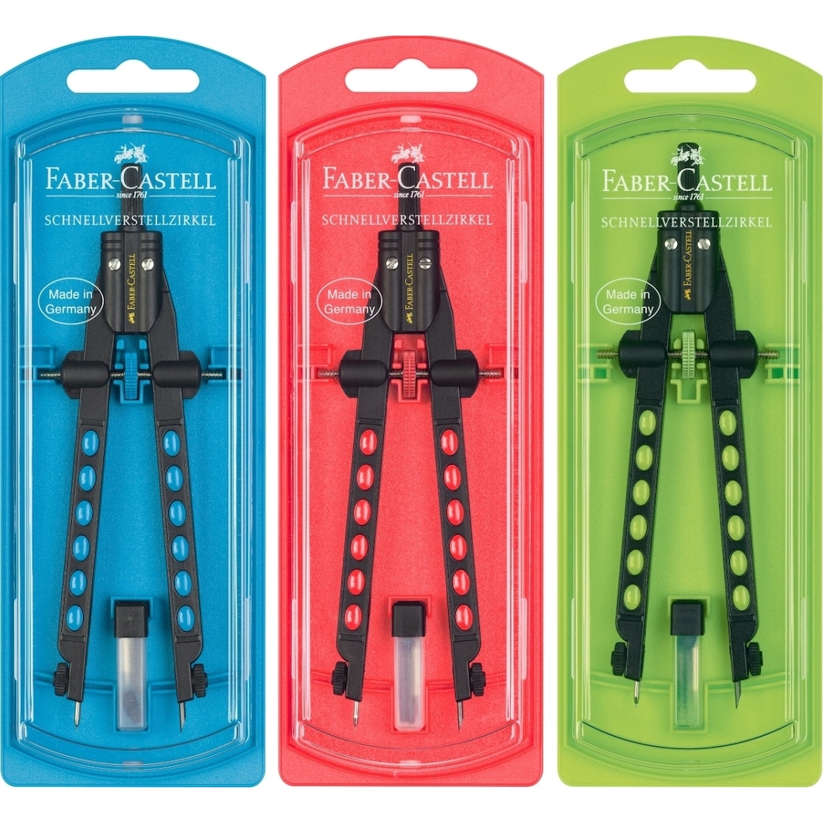 Schnellverstellzirkel Factory neon farbig sortiert