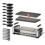 thumbnail of Unold Raclette Finesse Basic 4730 für 8 Personen, 1200 Watt, wendbare Antihaft-Grillplatte, elektrischer Tischgrill, Edelstahl/Aluminium
