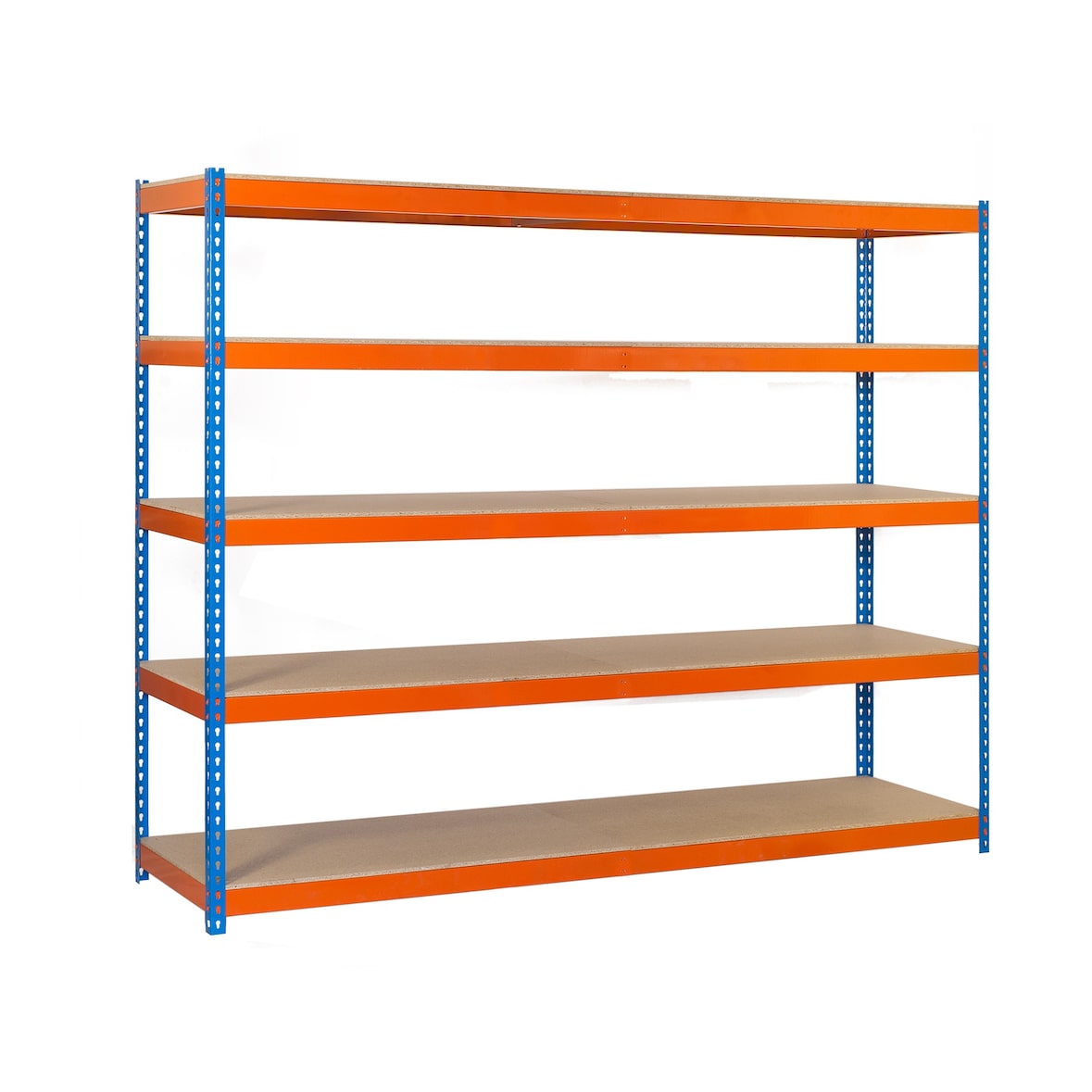 SimonRack Industrieregal, 2000x1200x600 mm, 400 kg am Biegepunkt, 5 Holzböden, Garagenregal, Verzinkt/Holz- Ecoforte