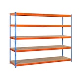thumbnail of SimonRack Industrieregal, 2000x1200x600 mm, 400 kg am Biegepunkt, 5 Holzböden, Garagenregal, Verzinkt/Holz- Ecoforte