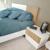 thumbnail of Dmora Doppelbett Yakima, Doppelbettrahmen, Struktur für Schlafzimmer geeignet für Matratze 190x160, 166 x 196 x 40 cm, Weiß