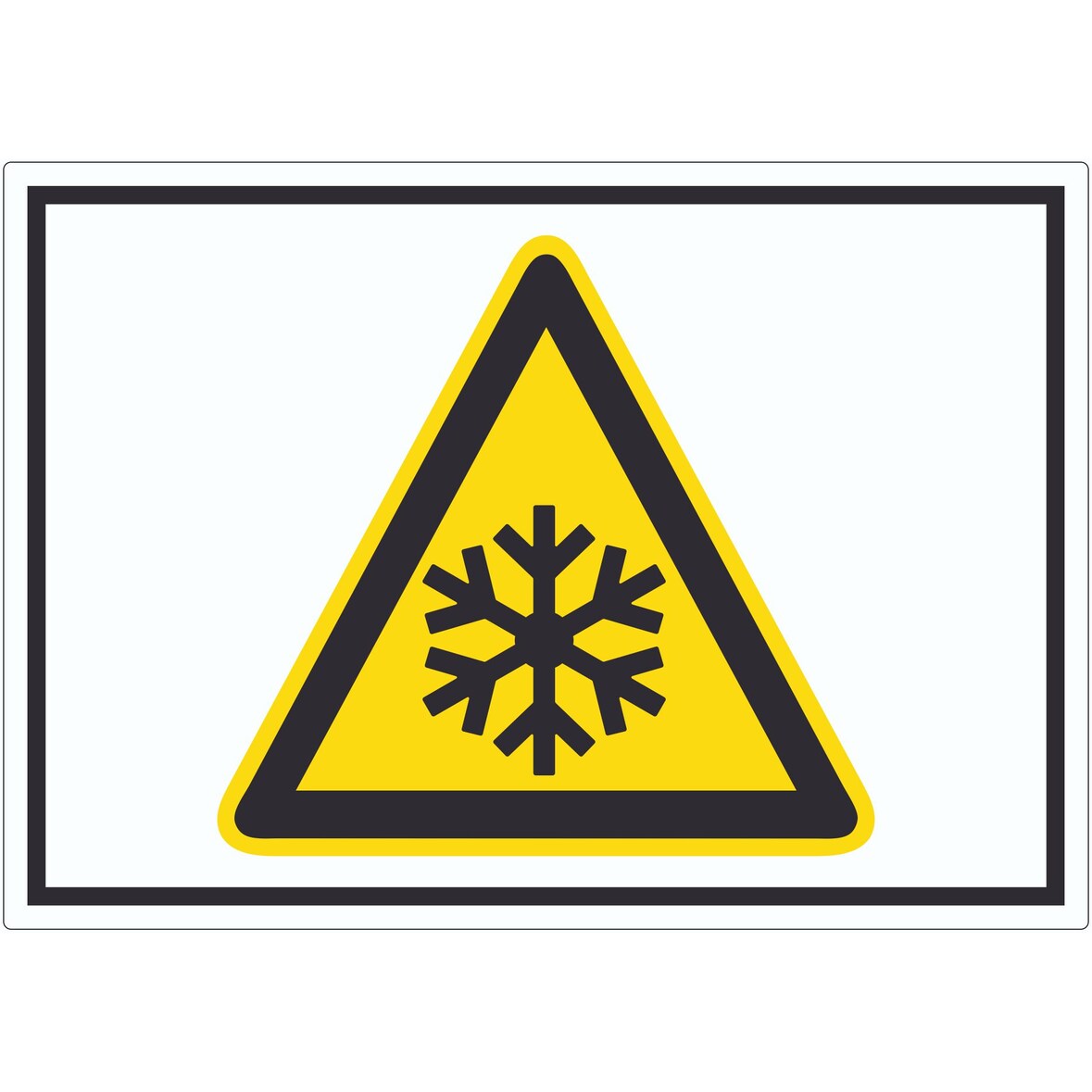 Achtung Kälte Symbol Aufkleber A8 (52x74mm)