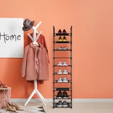 thumbnail of Relaxdays Schuhregal, 10 Ebenen, HBT: 175x33x33 cm, Metall Schuhablage, Stoff Ablage, schmal, Schuhgestell, schwarz/grau