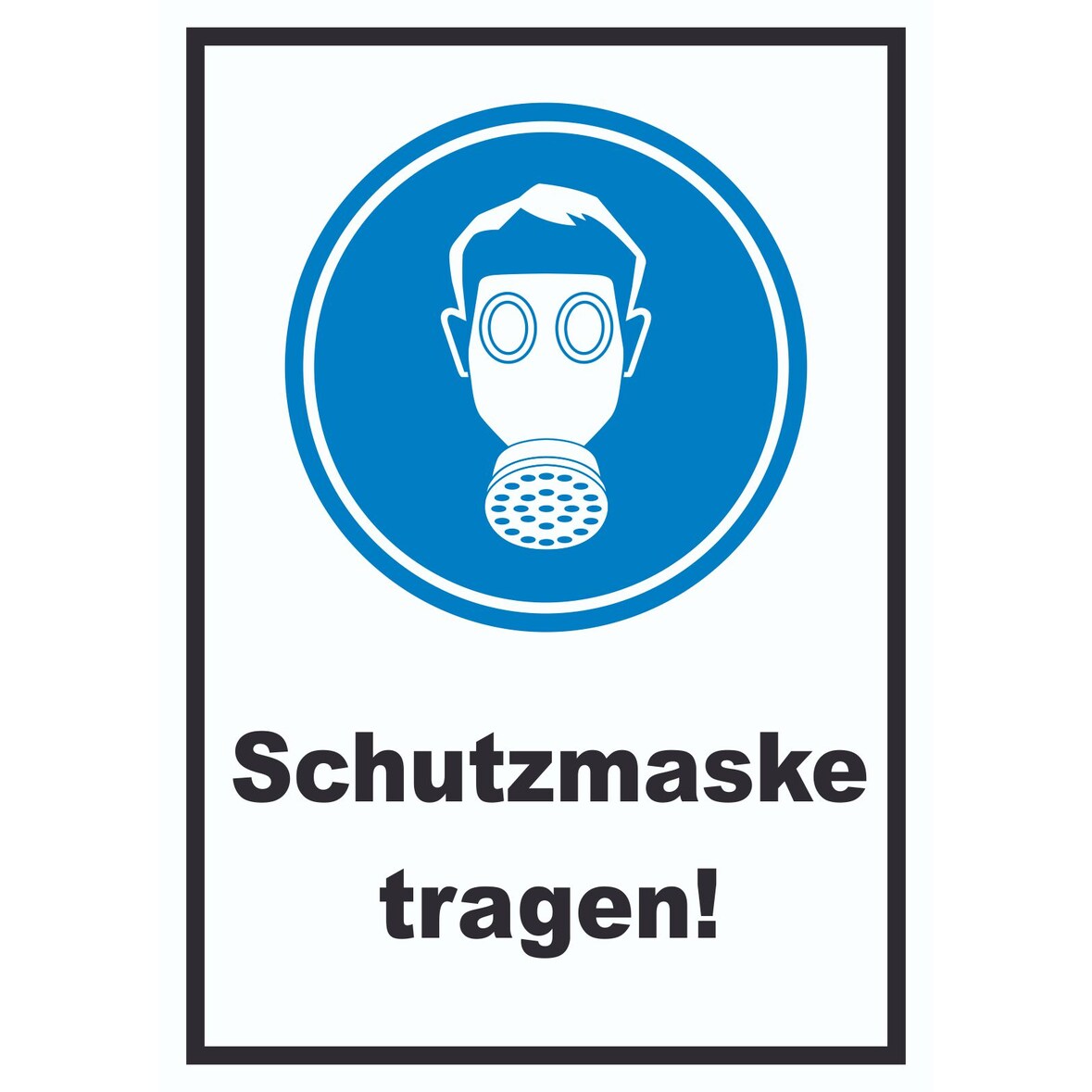 Schutzmaske tragen Schild  A2 Rückseite selbstklebend