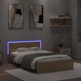 thumbnail of vidaXL Bettgestell mit Kopfteil LED-Beleuchtung Sonoma-Eiche 120x190cm