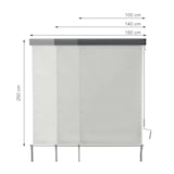 thumbnail of Toldo vertical HWC-F42, toldo vertical de proteção da privacidade para exterior, tecido com proteção UV 50 ~ 250x180cm, amarelo