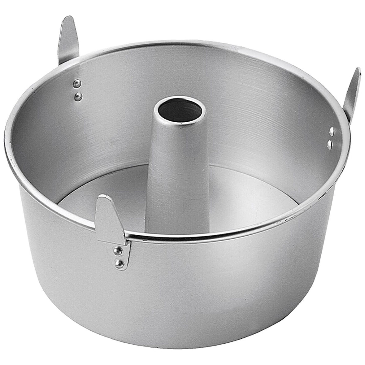 Ruoto Americano Tortiera in Alluminio con Piedi CM.24 - Stampo per Ciambellone, Chiffon Cake, Torte Salate, Dolci