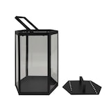 thumbnail of Rebecca Mobili Set 2 Lanterne Portacandela in Metallo e PVC Nero da Interno Esterno Moderno