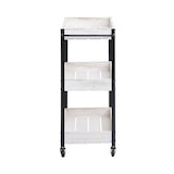 thumbnail of Carrello di servizio HWC-H22, carrello da cucina, carrello bar, carrello da tè, carrello laterale, legno massiccio ~ bianco shabby