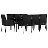 thumbnail of HELLOSHOP26 - Juego de comedor de jardín de 9 piezas y cojines, resina tejida negra 02_0014833