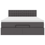 thumbnail of vidaXL Ottoman-Bett mit Matratzen & LEDs Grau 140x190 cm Kunstleder