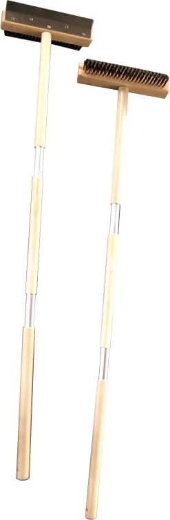 Pizzabürste mit Schaber und Holzgriff 25 - 120 - Combisteel