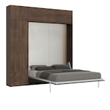 thumbnail of Cama doble Kentaro en nogal con columna - mueble de pared vasistas - mueble de pared sobre columna