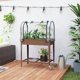thumbnail of Mesa de Cultivo com Rodas 80x40x120 cm Horta Urbana Elevada com Cobertura de Estufa para Cultivar Plantas Flores Marróm