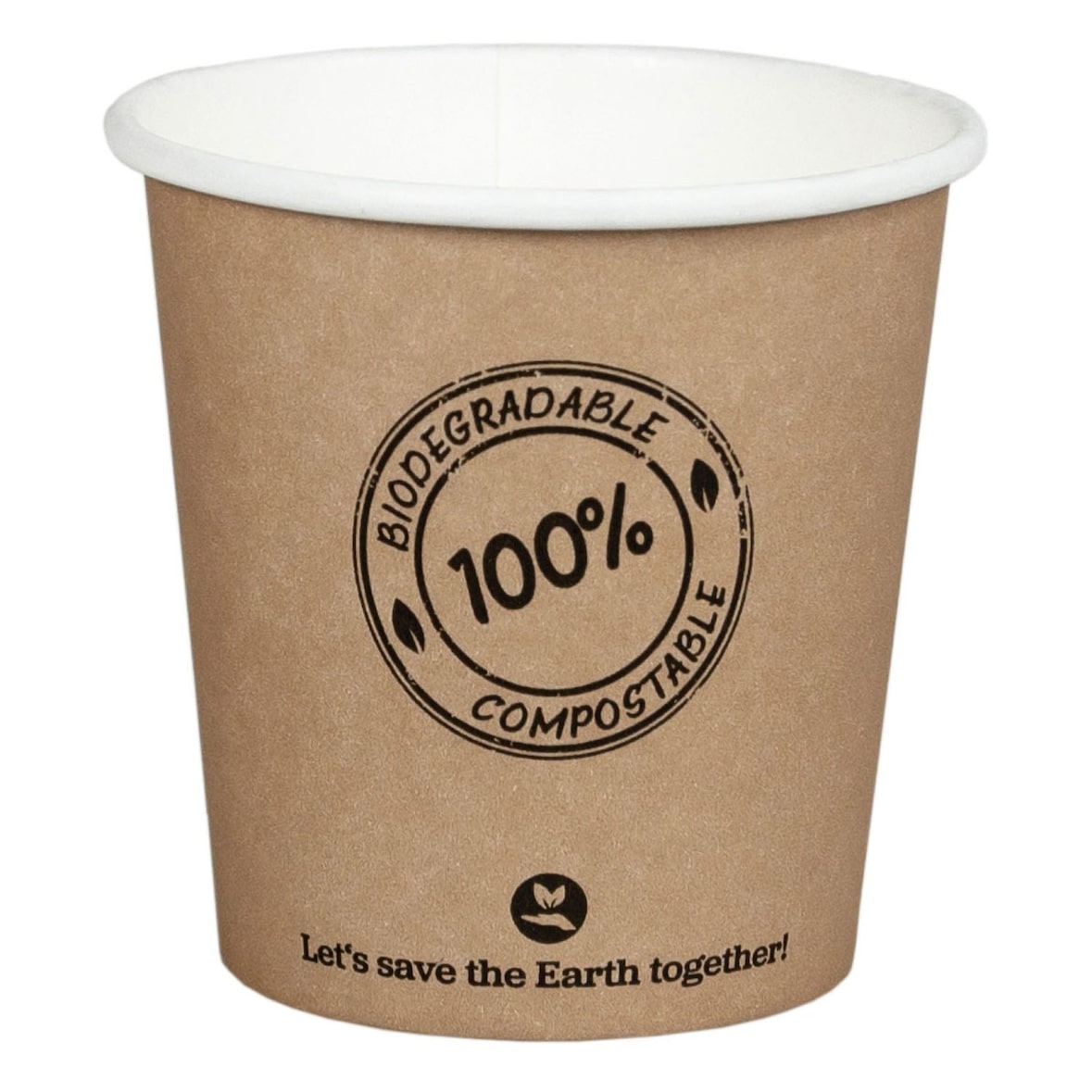 100x BIO Kartonbecher Kaffeebecher CoffeeToGo bis 100°C 100ml O6.2cm