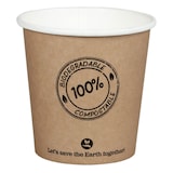 thumbnail of 100x BIO Kartonbecher Kaffeebecher CoffeeToGo bis 100°C 100ml O6.2cm