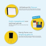thumbnail of BRASQ Flipover - 70x100cm - Verstelbaar Whiteboard - Incl. 25 vellen papier, 4 Stiften, 8 Magneten, Wisser - met Haken - Aluminium Zwart